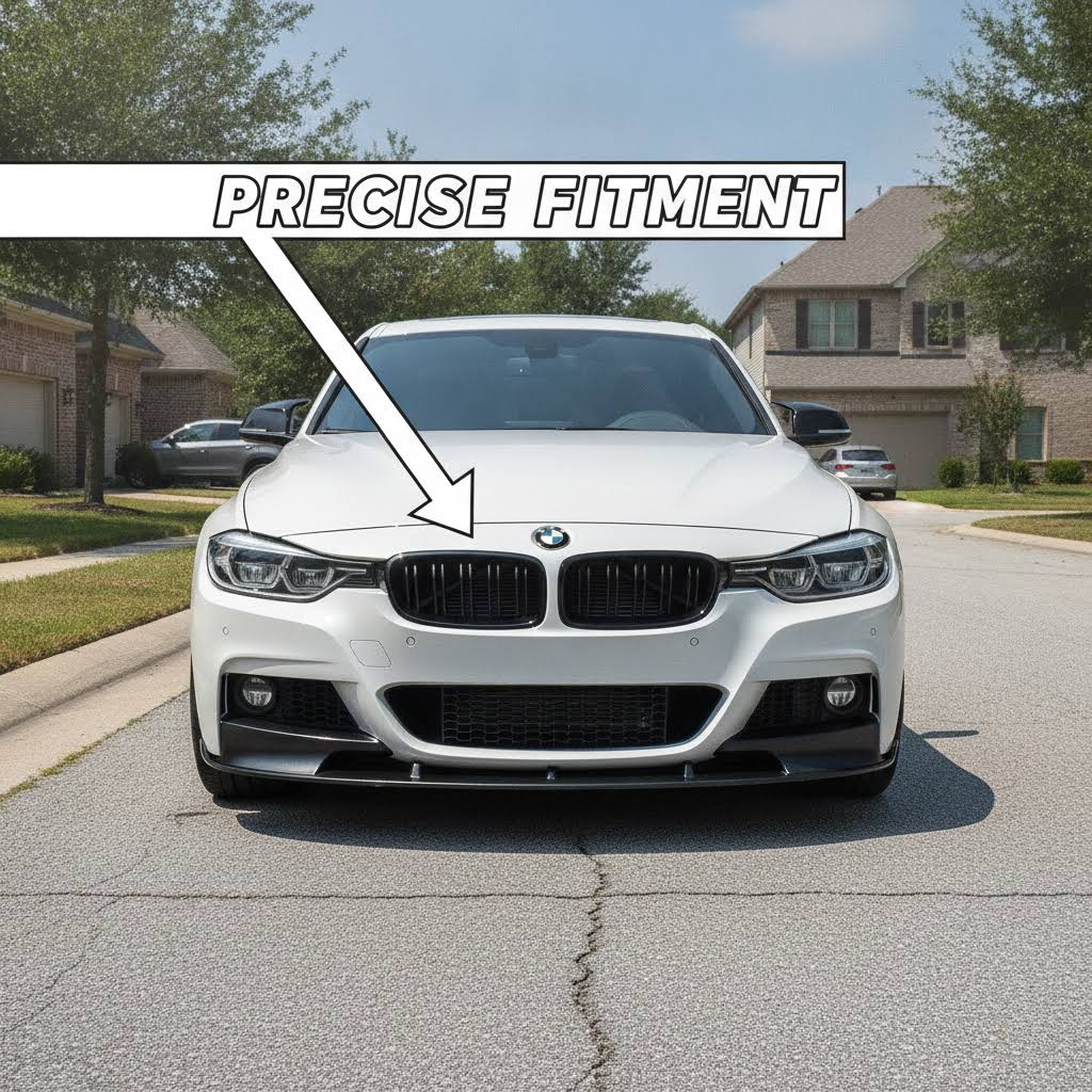 NINTE Front Bumper Lip For 2012-2018 BMW F30 3-Series M Tech 2 PCS Painted Sport Front Spoiler Lower Diffuser