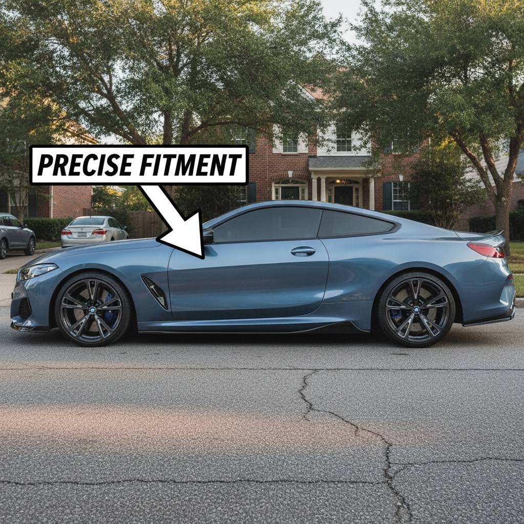 NINTE Side Skirts Splitter Rocker Panels Fit for BMW 8 Series G14 G15 840i M850i 2018+ Painted Gloss Black One Piece AC Style Without Logo - NINTE