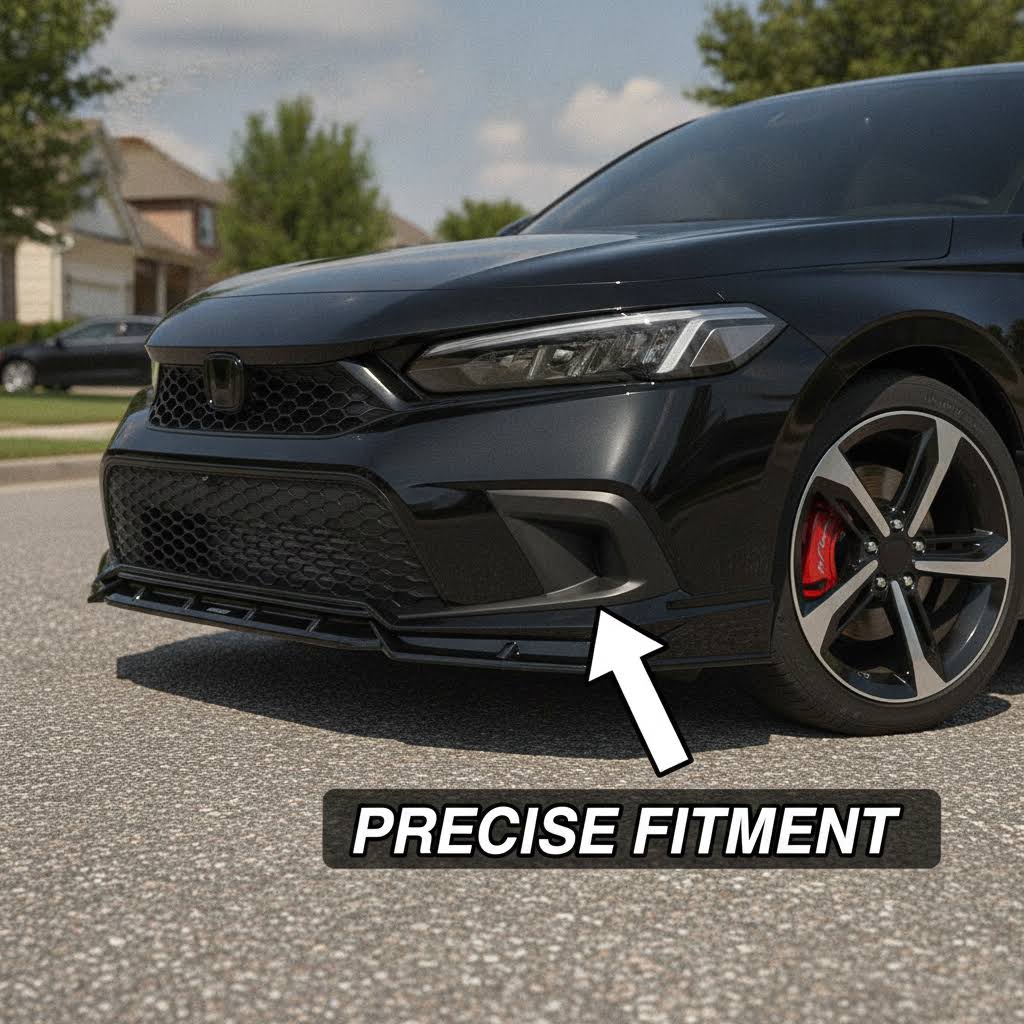 NINTE front lip For 2025-26 Honda Civic 11th 2 Tone Yofer Front Bumper Lip Splitter - NINTE