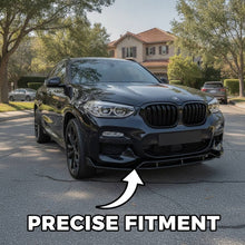 Cargar imagen en el visor de la galería, NINTE Front Bumper Lip Splitter Fit for BMW X3 X4 G01 G02 2018-2021 Painted Gloss Black One Piece GT Style Without Logo
