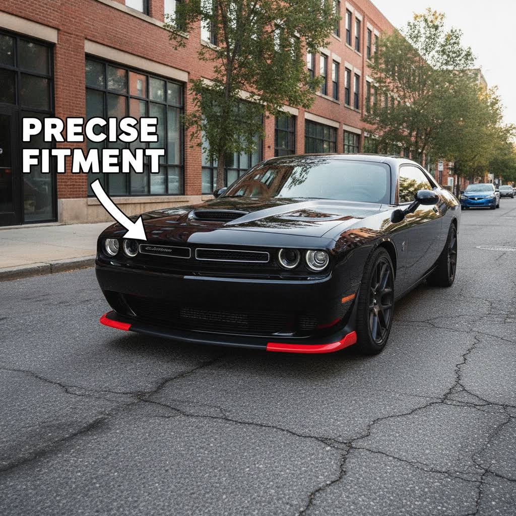 NINTE For 2015-2026 Dodge Challenger Scat Pack 2019-2026 R/T GT Front Lip Bumper Guard Front Splitter 2PCs - NINTE