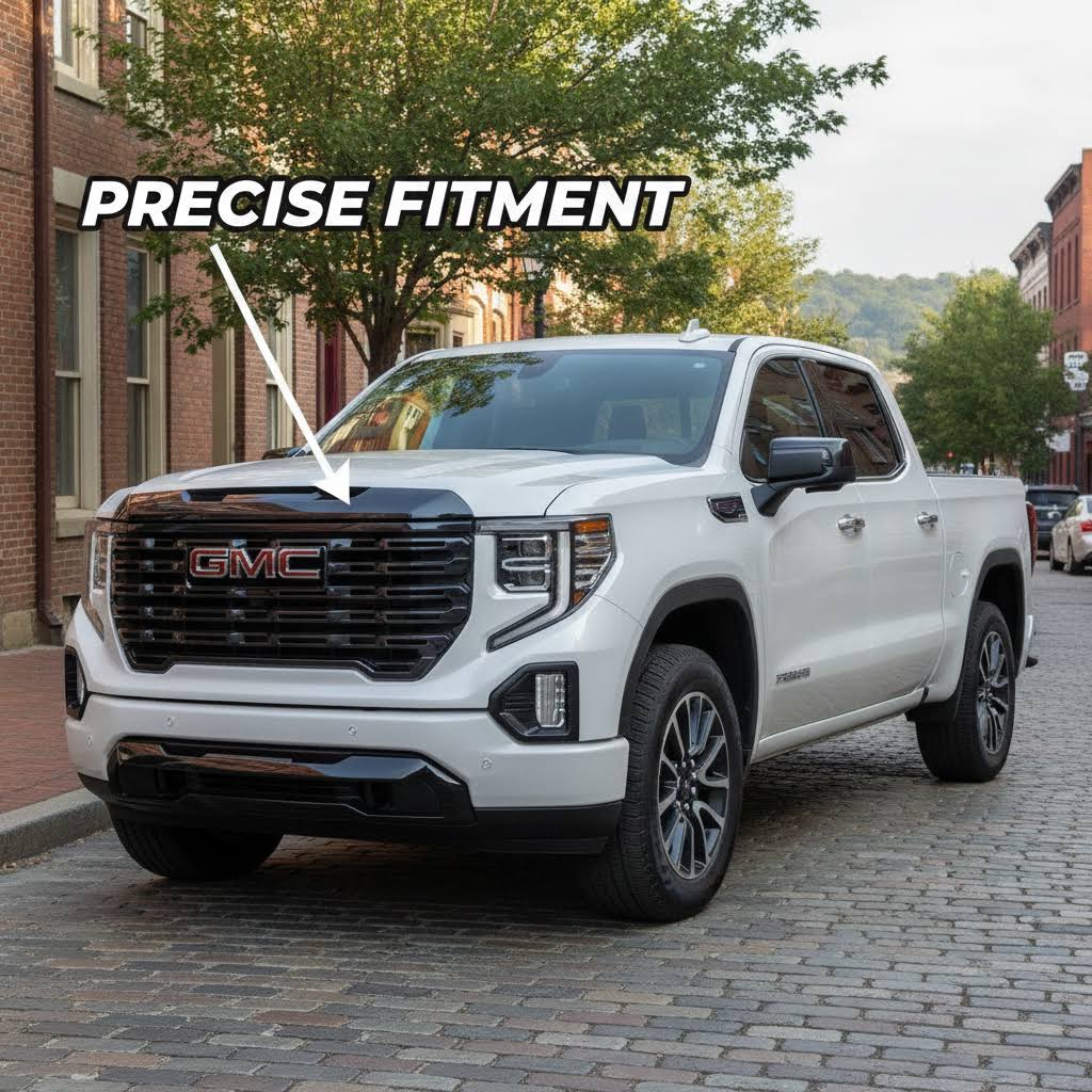 Front Grille Upper Top Molding Trim Piece Fit for GMC Sierra 1500 2022-2025 Chrome One Piece Style Without Logo