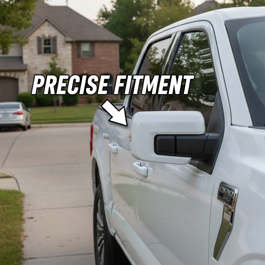 NINTE Side Mirror Cover Caps Overlays Fit for 2021-2025 Ford F150 Painted Gloss White Pair With Turn Signal Hole Sport Style Without Logo