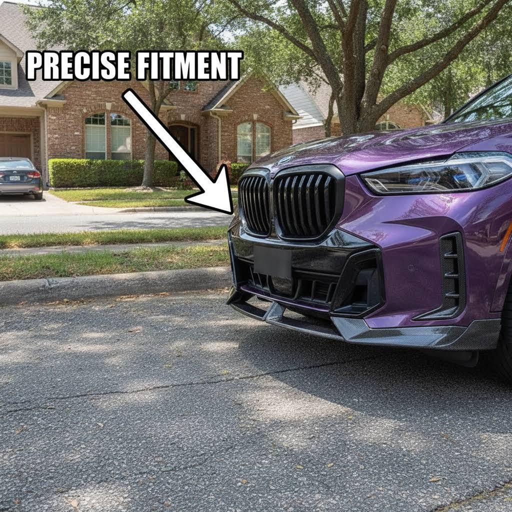 NINTE Front Bumper Lip Fit for 2024-2026 BMW LCI G05 X5 M-Sport MP Style Painted Gloss Black One Piece Sport Style Without Logo - NINTE