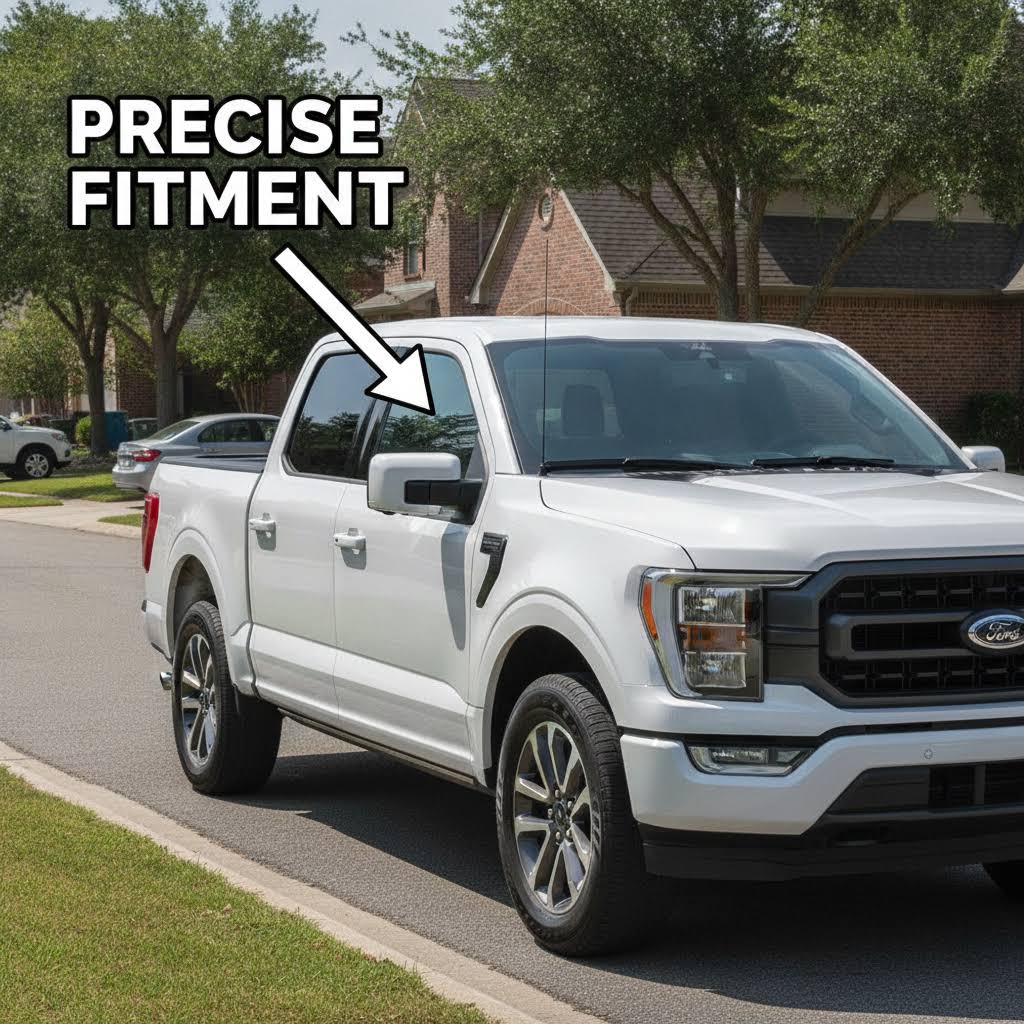NINTE Side Mirror Cover Caps Overlays Fit for 2021-2025 Ford F150 Painted Gloss White Pair With Turn Signal Hole Sport Style Without Logo