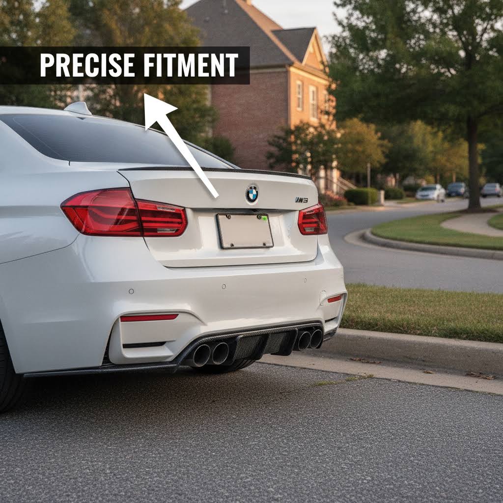 NINTE Rear Bumper Diffuser Lower Middle Lip Fit for BMW F80 M3 F82 F83 M4 with M Sport Bumper 2015-2020 Painted ABS One Piece Sport Style Without Light