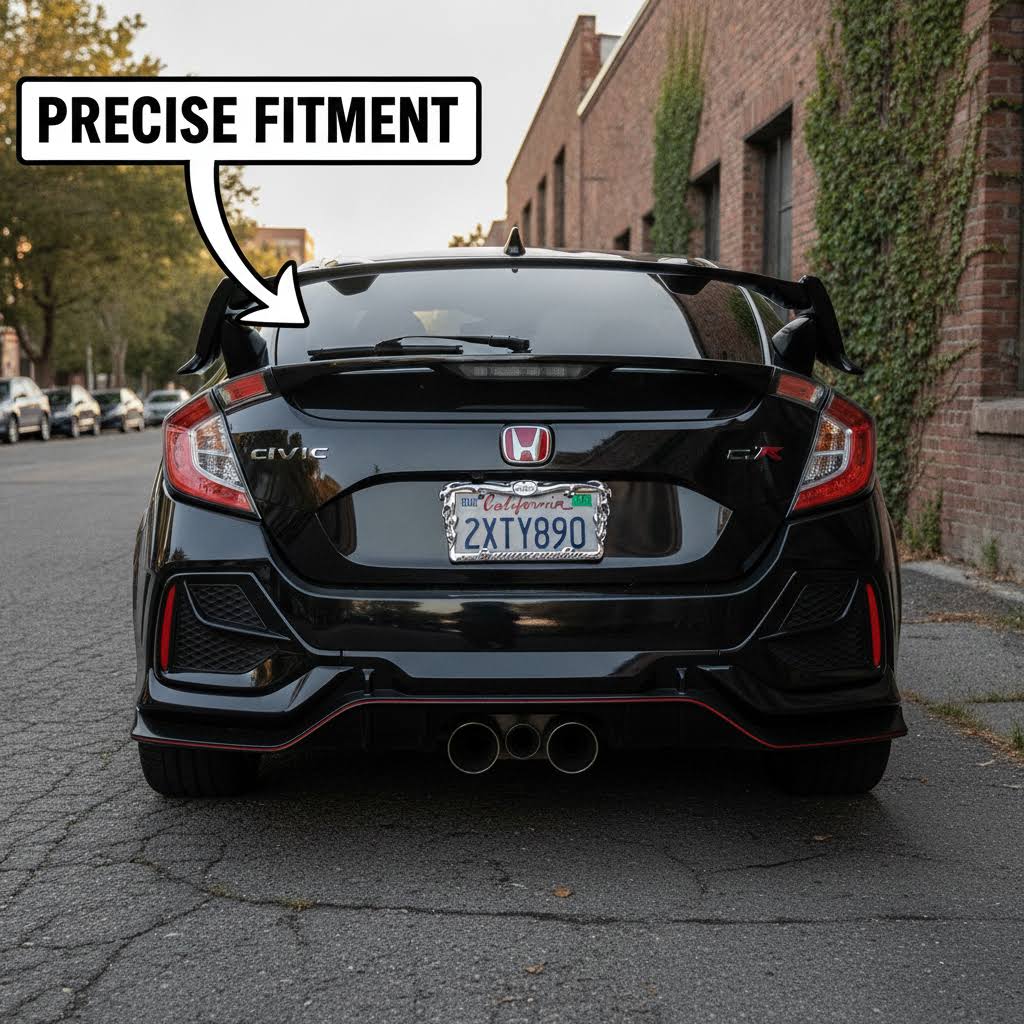 NINTE Fire Style 3D License Plate Frame Cover ABS Painted Chrome Plate Cover Trim Protector with 2 Holes Exterior Accessories - NINTE