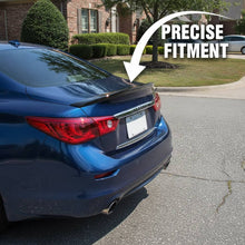 Charger l'image dans la galerie, NINTE Rear Trunk Spoiler Wing fit for 2014-2024 Infiniti Q50 Carbon Fiber Look One Piece PSM Style Without Logo