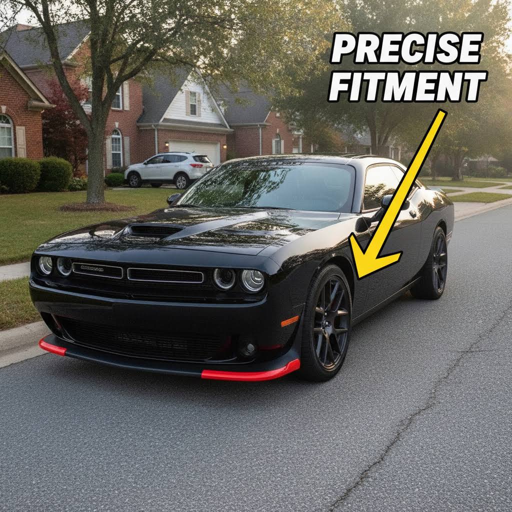 NINTE For 2015-2026 Dodge Challenger Scat Pack 2019-2026 R/T GT Front Lip Bumper Guard Front Splitter 2PCs - NINTE