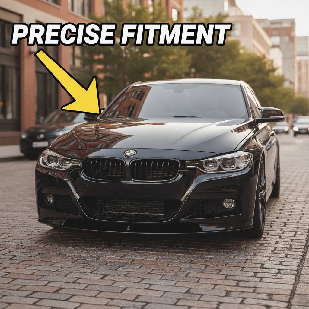 NINTE Front Bumper Lip For 2012-2026 BMW F30 3-Series M Tech Front Bumper Lip Front Splitter Gloss Black - NINTE