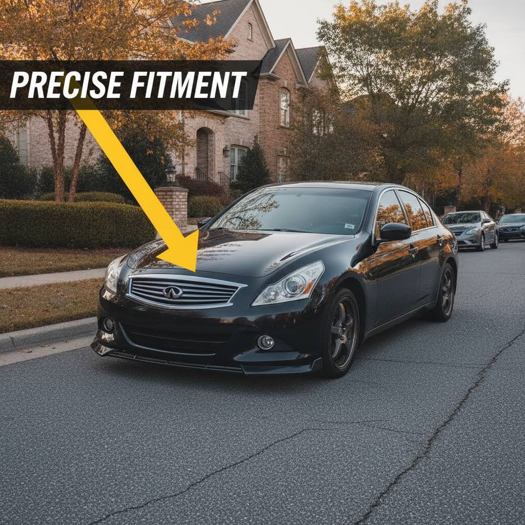 NINTE Front Bumper For 2010-2013 Infiniti G37 Sedan 3 Pcs Front Lip Splitter Air Chin - NINTE