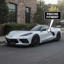 NINTE Side Skirts Rocker Panels Splitter Fit for Chevy Corvette C8 Stingray 2020-2025 One Piece GM 5VM Style Without Logo - NINTE