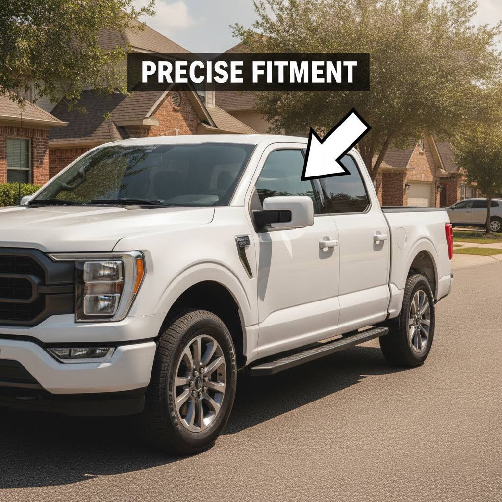 NINTE Side Mirror Cover Caps Overlays Fit for 2021-2025 Ford F150 Painted Gloss White Pair With Turn Signal Hole Sport Style Without Logo