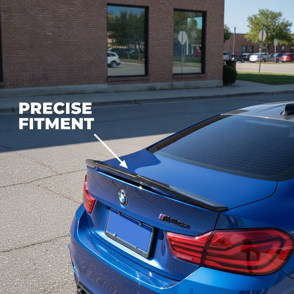 NINTE Rear Trunk Spoiler Wing Fit for BMW 4 Series F82 M4 Coupe 2015-2020 Painted Gloss Black One Piece Sport Style Without Logo - NINTE