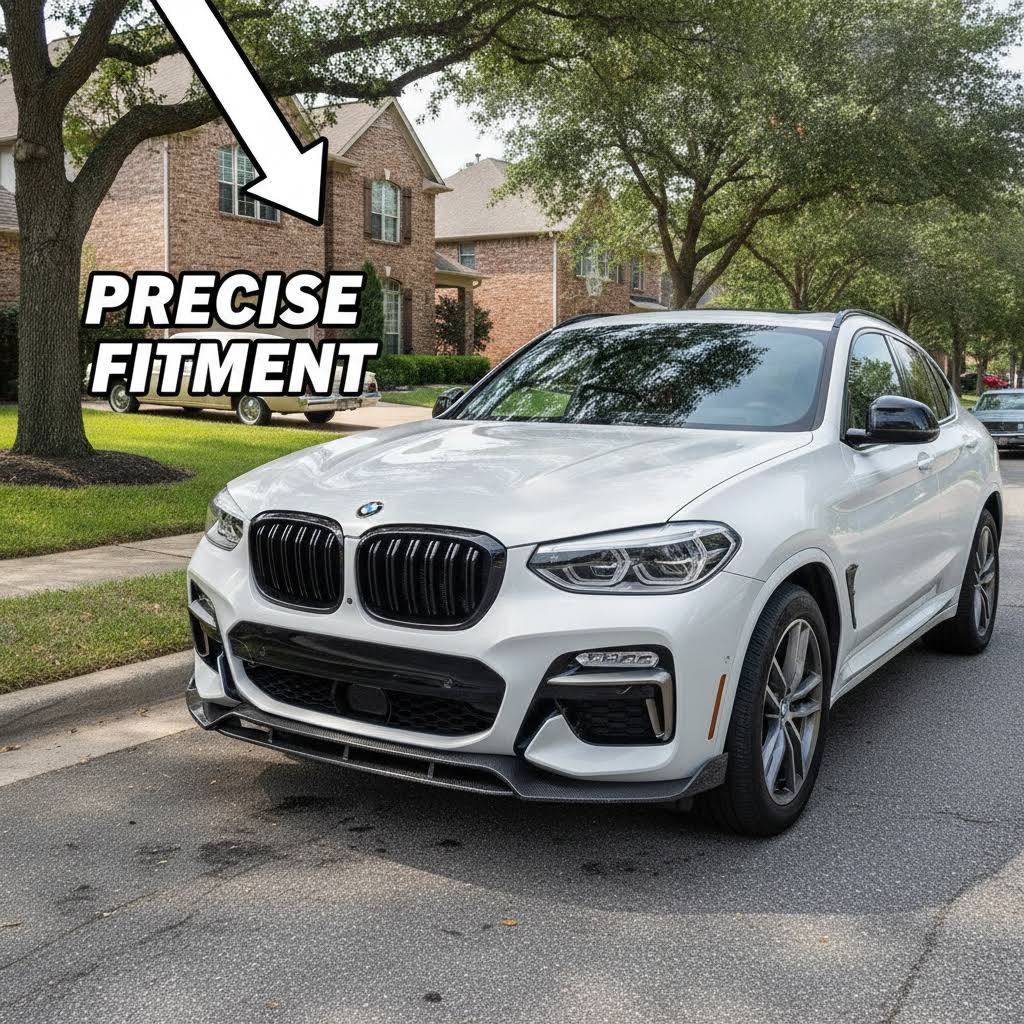 NINTE Front Bumper Lip Splitter Fit for BMW X3 X4 G01 G02 2018-2021 Painted Gloss Black One Piece GT Style Without Logo