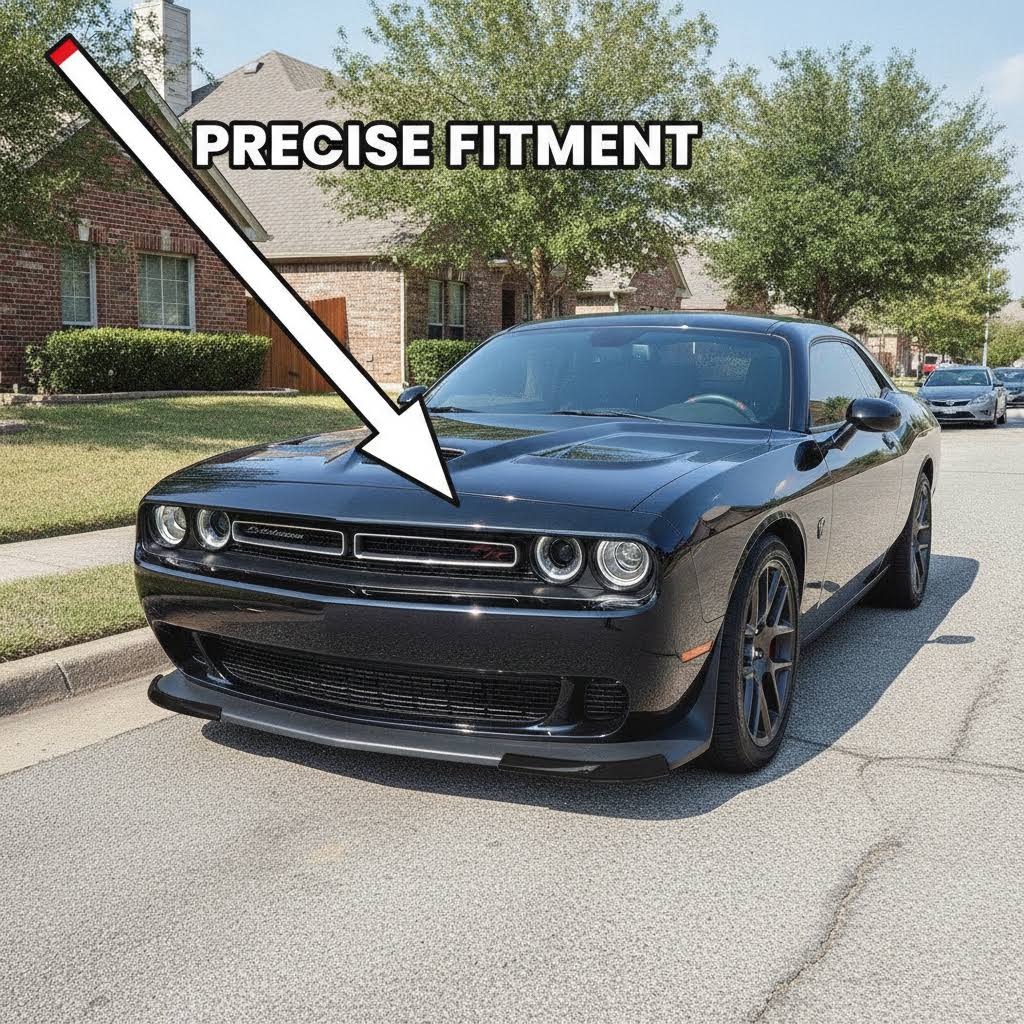 NINTE For 2015-2026 Dodge Challenger Scat Pack 2019-2026 R/T GT Front Lip Bumper Guard Front Splitter 2PCs - NINTE