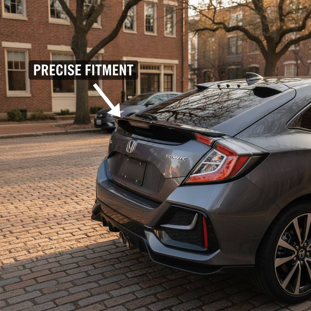 NINTE M Style Rear Spoiler For 2022-2026 11th Honda Civic Hatchback HighKick Trunk Wing