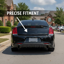 Cargar imagen en el visor de la galería, NINTE Rear Bumper Diffuser Lip Splitter fit for 2015-2023 Chrysler 300 SRT Painted Gloss Black Shark Fins Sport Style Without Logo