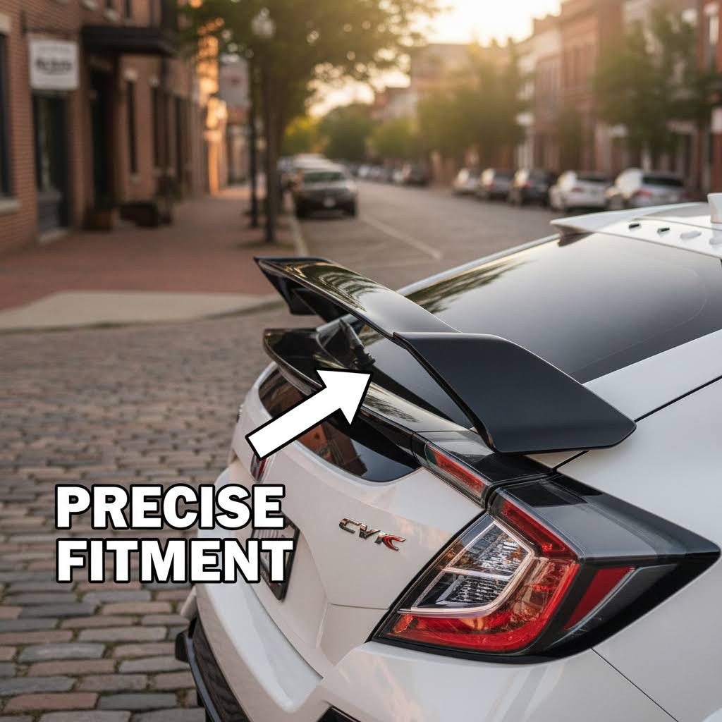 NINTE Rear Trunk Spoiler Wing Fit for Honda Civic 11th Gen Hatchback 2022-2025 Painted Gloss Black One Piece HP HPD Style Without Logo