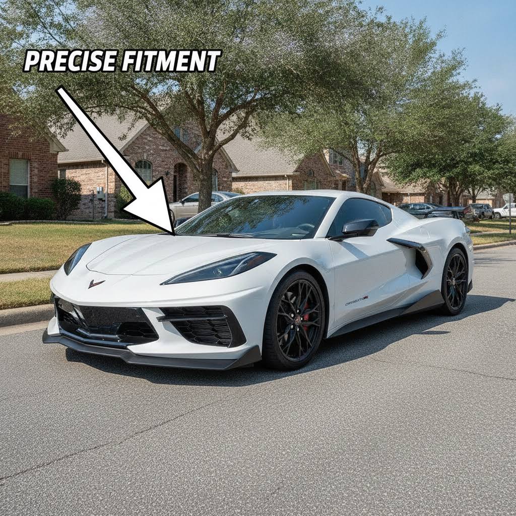 NINTE Side Skirts Rocker Panels Splitter Fit for Chevy Corvette C8 Stingray 2020-2025 One Piece GM 5VM Style Without Logo - NINTE