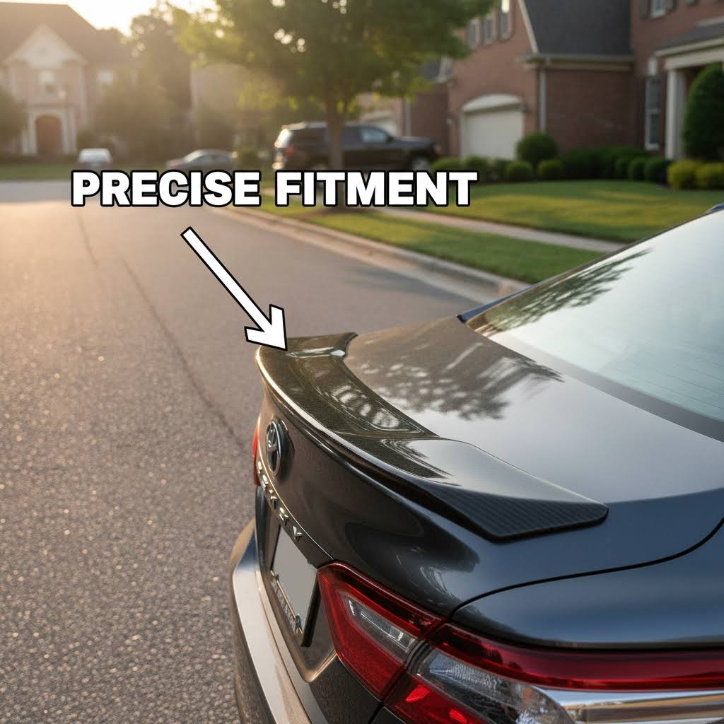 NINTE Rear Trunk Spoiler Wing Fit for Toyota Camry LE XLE SE XSE 2025-2026 Painted Gloss Black One Piece JDM R Style Highkick Without Logo - NINTE