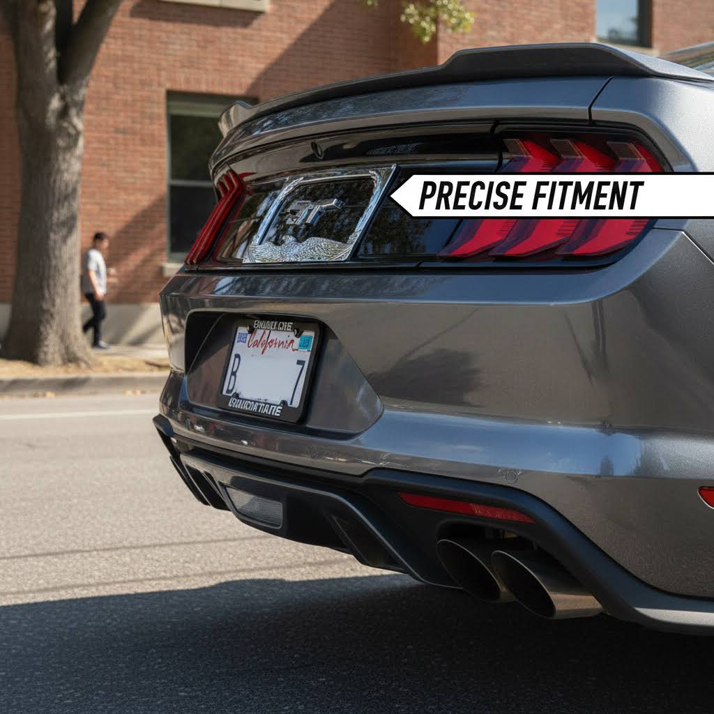 NINTE Fire Style 3D License Plate Frame Cover ABS Painted Chrome Plate Cover Trim Protector with 2 Holes Exterior Accessories - NINTE