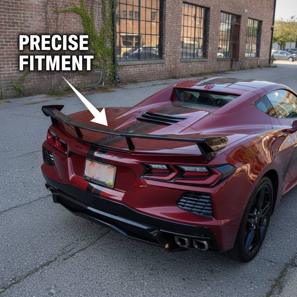 NINTE For 2020-2025 Corvette C8 Stingray Z51 High Wing Spoiler High Rise Rear Wing Spoiler - NINTE