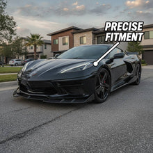 Load image into Gallery viewer, NINTE Front Bumper Lip Splitter Kit fit for 2020-2026 Chevy Corvette C8 Painted Gloss Black 3 Pieces Sport Style Without Logo - NINTE