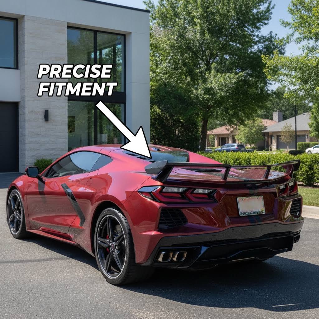 NINTE For 2020-2025 Corvette C8 Stingray Z51 High Wing Spoiler High Rise Rear Wing Spoiler - NINTE