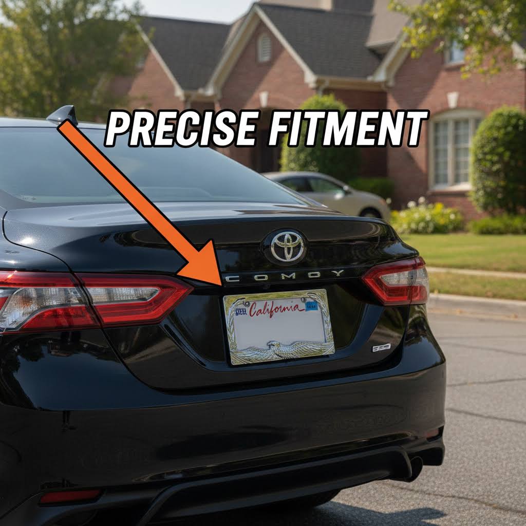 NINTE Fire Style 3D License Plate Frame Cover ABS Painted Chrome Plate Cover Trim Protector with 2 Holes Exterior Accessories - NINTE