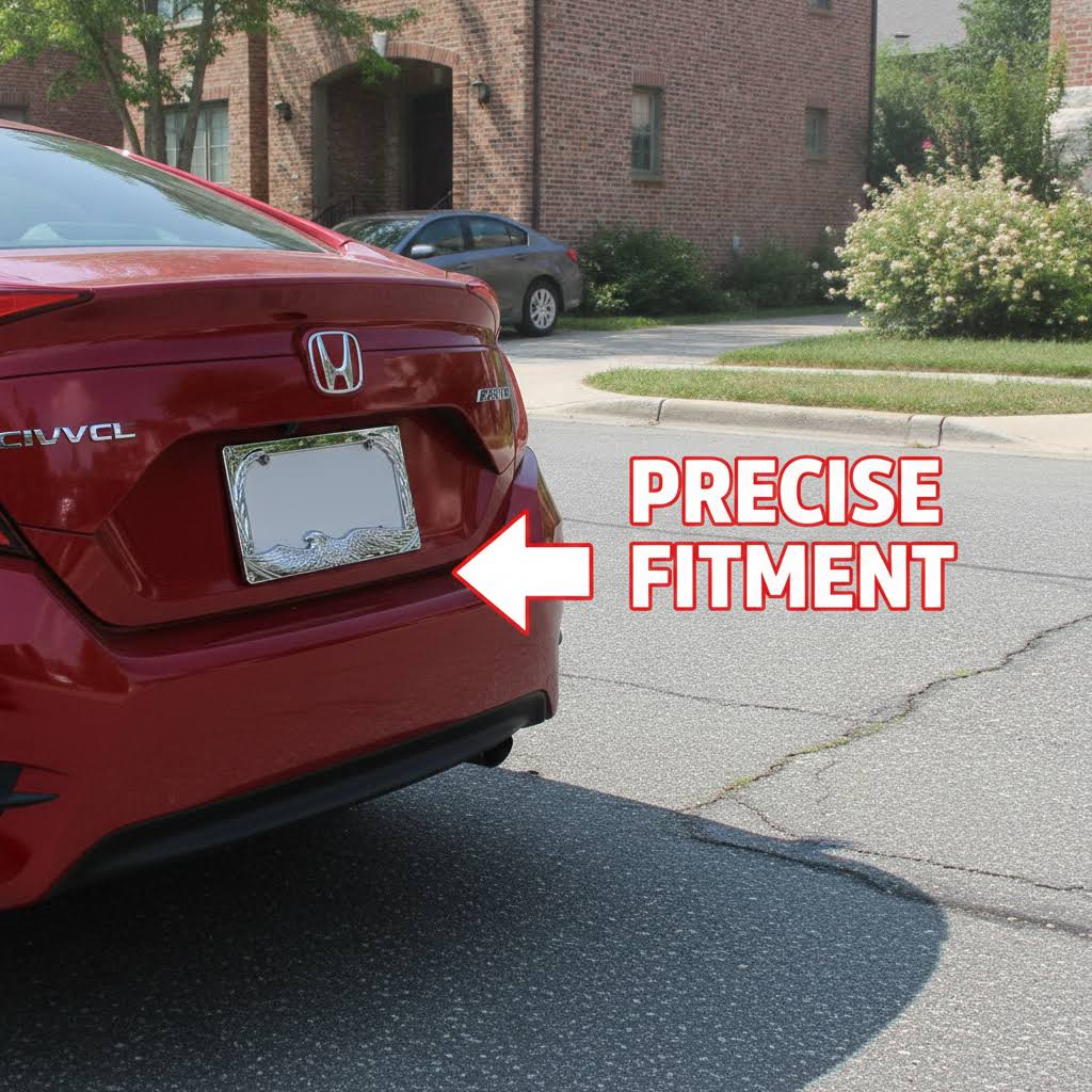 NINTE Fire Style 3D License Plate Frame Cover ABS Painted Chrome Plate Cover Trim Protector with 2 Holes Exterior Accessories - NINTE