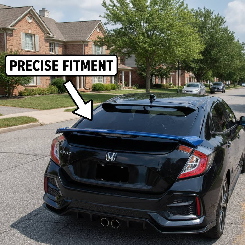 NINTE Rear Trunk Spoiler Wing Fit for Honda Civic 11th Gen Hatchback 2022-2025 Painted Gloss Black One Piece HP HPD Style Without Logo