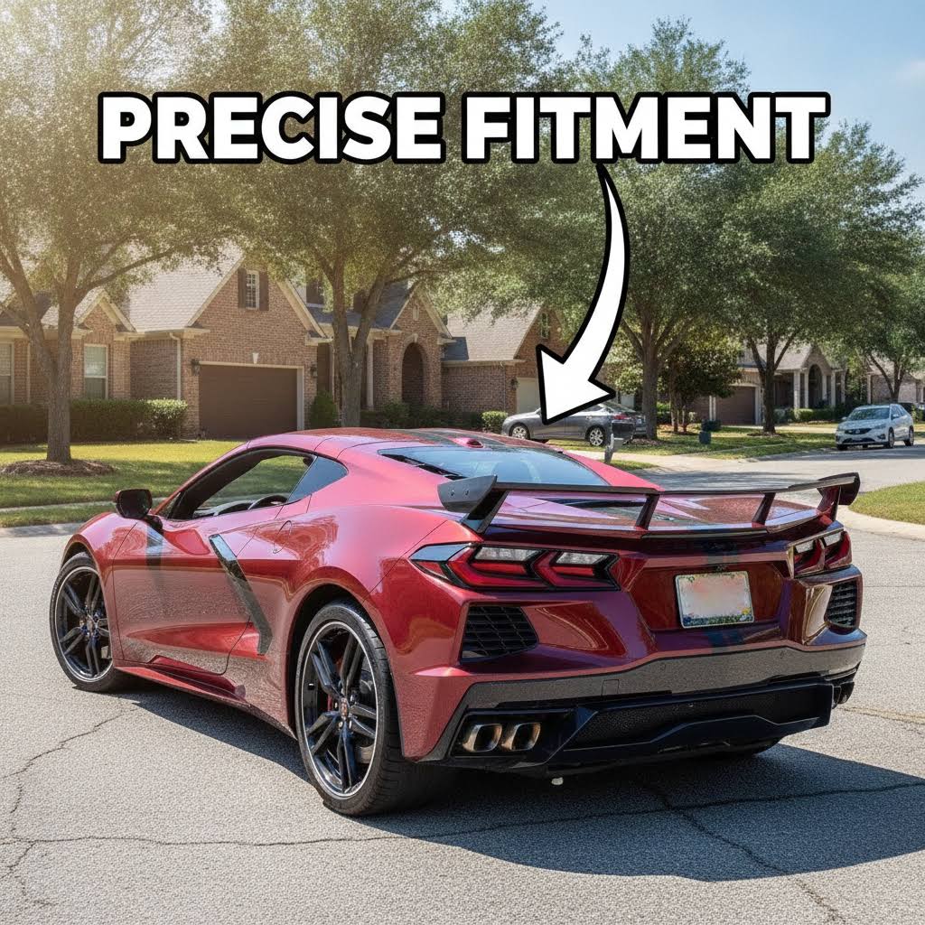 NINTE For 2020-2025 Corvette C8 Stingray Z51 High Wing Spoiler High Rise Rear Wing Spoiler - NINTE