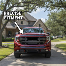 NINTE Front Upper Grille Hood Bulge Cover Molding Trim fit for 2022-2026 GMC Sierra 1500 Painted Gloss Black One Piece Overlay Sport Style Without Logo - NINTE