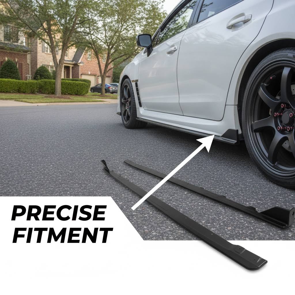 Side Rocker Panel Body Kit Fit for Subaru WRX STI 4-Door 2015-2021 Black ST Style Left and Right Pair