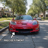 NINTE Front Bumper Lip Splitter Fit for 2005-2013 Chevrolet Corvette C6 Widebody Painted 3-Piece Kit ZR1 Sport Style Without Logo