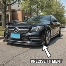 Load image into Gallery viewer, NINTE Front Bumper Lip Fit for 2019-2021 Benz W205 2019-2023 C205 A205 AMG C43 C-Class Painted Gloss Black One Piece Sport Style Without Logo