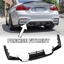Load image into Gallery viewer, NINTE Rear Bumper Lip Diffuser Splitter Kit Fit for BMW F80 M3 F82 M4 F83 2015-2020 Carbon Fiber Look 3-Piece V Style Without Logo