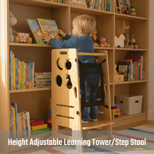 Load image into Gallery viewer, NINTE | 3 - in - 1 Kids Learning Tower with Chalkboard - Safe Kitchen Helper Step Stool - NINTE