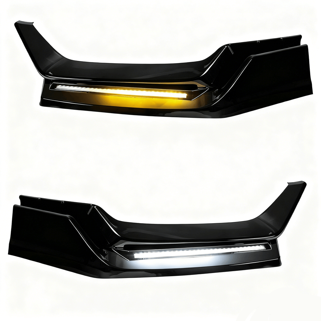 NINTE BLZ Style Front Lip W/Led Light For 2017 - 2021 Honda Civic Si & FK7 Hatchback - NINTE