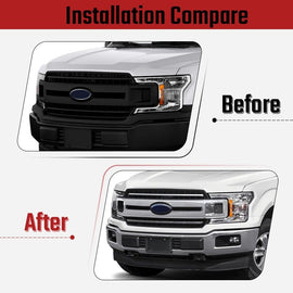 NINTE for 2018 - 2020 Ford F - 150 XL Chrome Grille Covers Trim 3pcs（NOT the Replacement） - NINTE