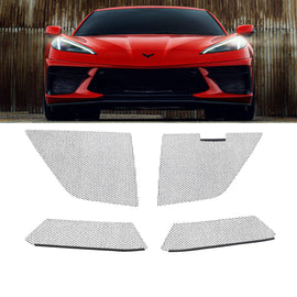 NINTE For 2020 - 2024 Chevrolet Corvette C8 Aluminum Radiator Grille Cover Protector Mesh Grill Kit - NINTE