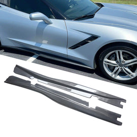 NINTE For 2014 - 2019 Chevy Corvette C7 Side Skirts Base Rocker Panel - NINTE