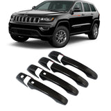 NINTE Door Handle Cover for 2013-2021 Jeep Grand Cherokee 14-22 Dodge Durango ABS Gloss Black with 2 Smart Keyhole