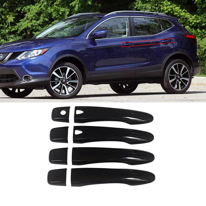 NINTE For 2014 - 2020 Nissan Rogue & X - Trail Black w/ 2 smart hole Door Handle Covers - NINTE