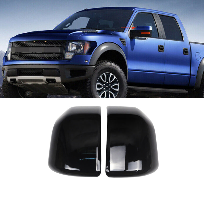 NINTE For 2015-2020 Ford F-150 Mirror Caps Door Handle Covers With 2 Smart Key Holes