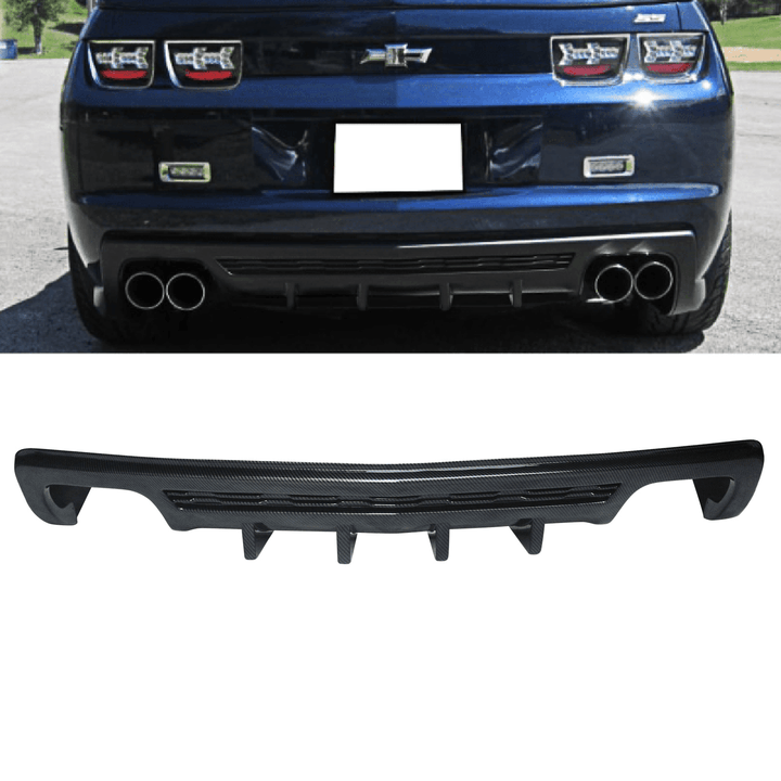 NINTE Rear Diffuser For 2014 2015 Chevy Camaro ZL1 Shark Fin Style Rear Bumper Carbon Fiber Look - NINTE