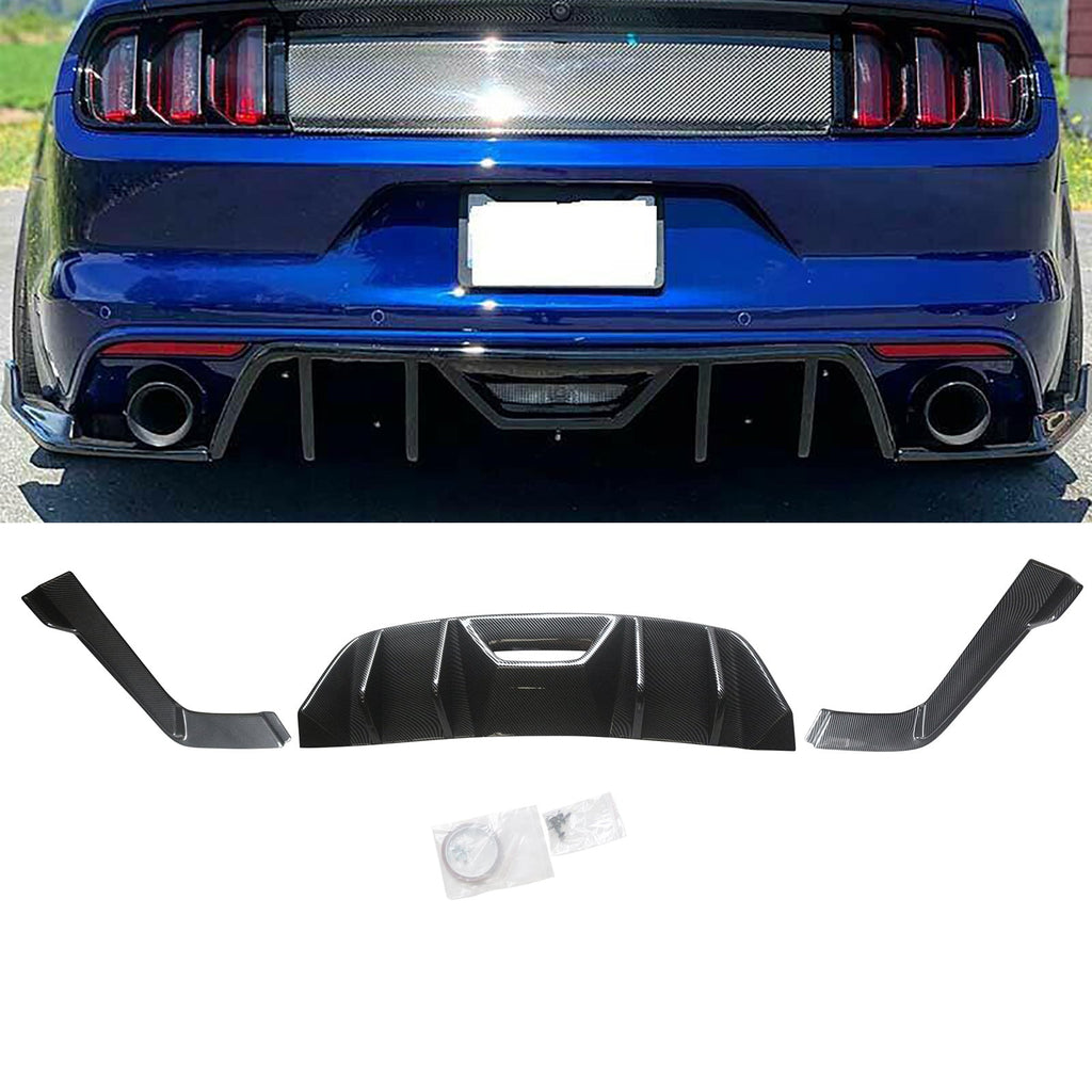 NINTE Rear Diffuser For 2015 2016 2017 Ford Mustang 