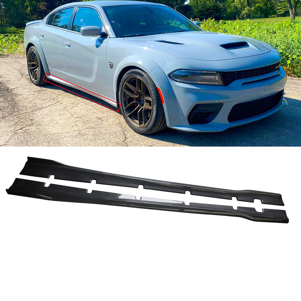 NINTE Side Skirts For 2019-2021 Dodge Charger Widebody -CF
