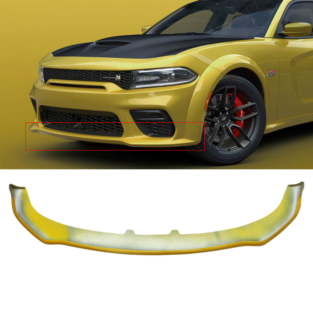 Splitter Guard NINTE Front Lip Fits 2020 2021 2022 2023 Dodge Charger Widebody Bumper ...